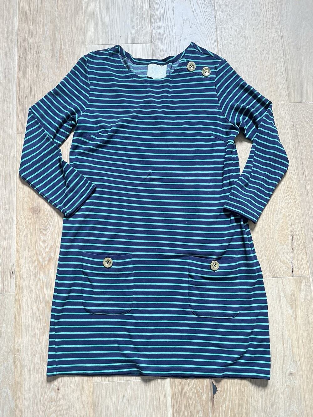 NWT Womens L Dress STS SAIL TO SABLE Striped Knit Classic Old Money Coastal Chic